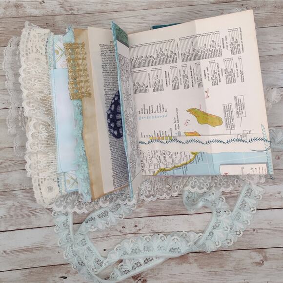 Turquoise Embellished Junk Journal: Flowers, Birds and Butterflies (Explore) - Picture 15 of 16